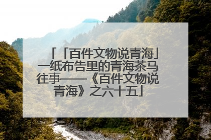 「百件文物说青海」一纸布告里的青海茶马往事——《百件文物说青海》之六十五