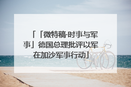 「微特稿·时事与军事」德国总理批评以军在加沙军事行动