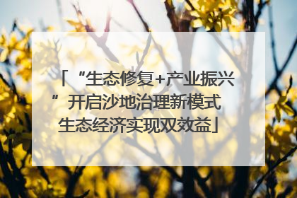 “生态修复+产业振兴”开启沙地治理新模式 生态经济实现双效益