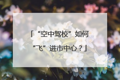 “空中驾校”如何“飞”进市中心？