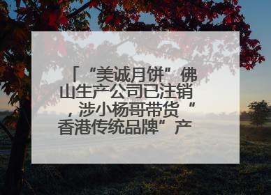 “美诚月饼”佛山生产公司已注销，涉小杨哥带货“香港传统品牌”产地争议事件