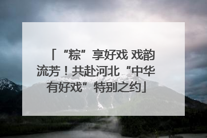 “粽”享好戏 戏韵流芳！共赴河北“中华有好戏”特别之约