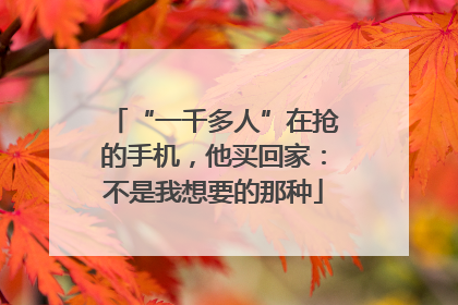“一千多人”在抢的手机，他买回家：不是我想要的那种