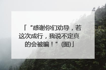 “感谢你们劝导，若这次成行，我说不定真的会被骗！”(图)