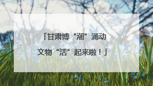 甘肃博“潮”涌动 文物“活”起来啦！