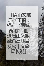 眉山文旅局长王枫：锚定“两城两地” 推进眉山文旅融合高质量发展｜文旅局长说
