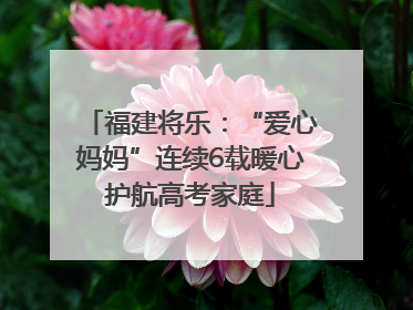 福建将乐：“爱心妈妈”连续6载暖心护航高考家庭