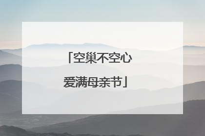 空巢不空心 爱满母亲节