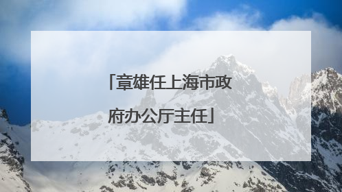 章雄任上海市政府办公厅主任