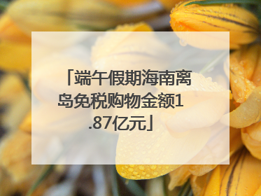 端午假期海南离岛免税购物金额1.87亿元