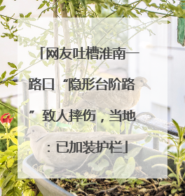 网友吐槽淮南一路口“隐形台阶路”致人摔伤，当地：已加装护栏