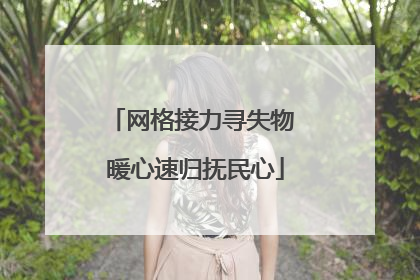 网格接力寻失物 暖心速归抚民心