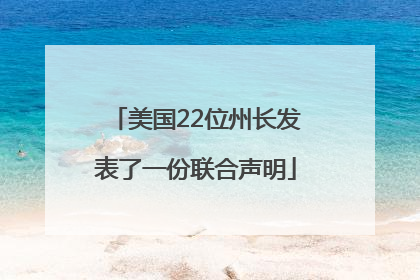 美国22位州长发表了一份联合声明