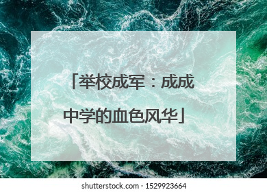 举校成军：成成中学的血色风华