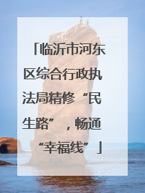 临沂市河东区综合行政执法局精修“民生路”，畅通“幸福线”