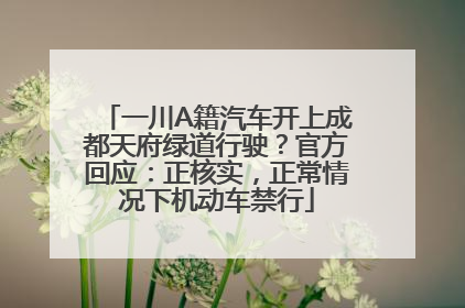 一川A籍汽车开上成都天府绿道行驶？官方回应：正核实，正常情况下机动车禁行