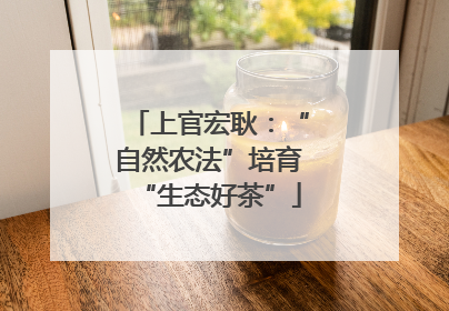 上官宏耿：“自然农法”培育“生态好茶”