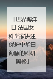 世界海洋日 法国女科学家讲述保护中华白海豚的科研奥秘
