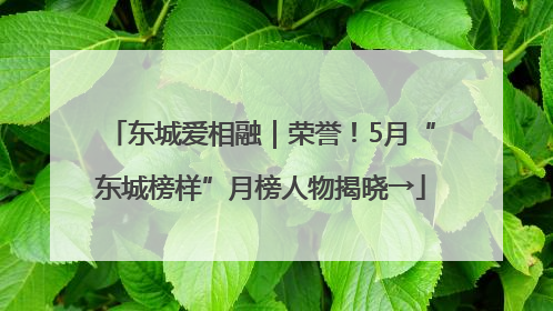 东城爱相融｜荣誉！5月“东城榜样”月榜人物揭晓→