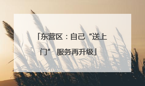 东营区：自己“送上门” 服务再升级
