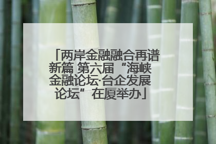 两岸金融融合再谱新篇 第六届“海峡金融论坛·台企发展论坛”在厦举办