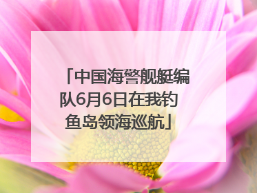 中国海警舰艇编队6月6日在我钓鱼岛领海巡航
