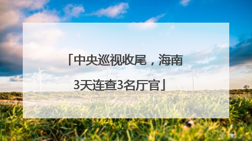 中央巡视收尾，海南3天连查3名厅官