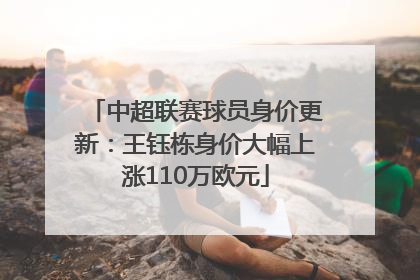 中超联赛球员身价更新：王钰栋身价大幅上涨110万欧元