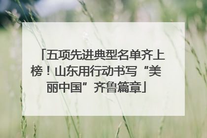 五项先进典型名单齐上榜！山东用行动书写“美丽中国”齐鲁篇章