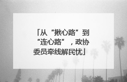 从“揪心路”到“连心路”，政协委员牵线解民忧