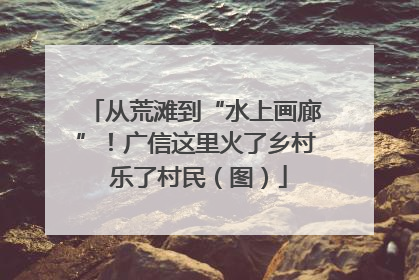 从荒滩到“水上画廊”！广信这里火了乡村 乐了村民（图）
