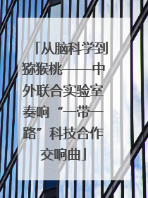 从脑科学到猕猴桃——中外联合实验室奏响“一带一路”科技合作交响曲
