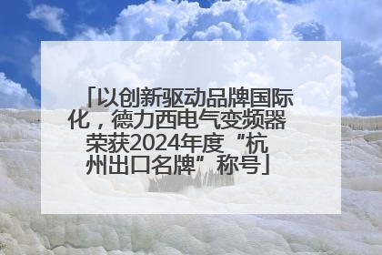 以创新驱动品牌国际化，德力西电气变频器荣获2024年度“杭州出口名牌”称号
