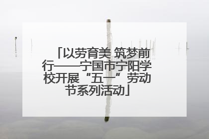 以劳育美 筑梦前行——宁国市宁阳学校开展“五一”劳动节系列活动