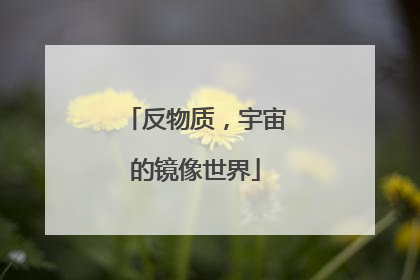 反物质，宇宙的镜像世界