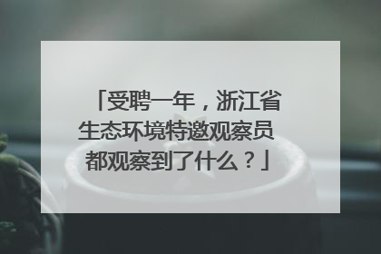 受聘一年，浙江省生态环境特邀观察员都观察到了什么？