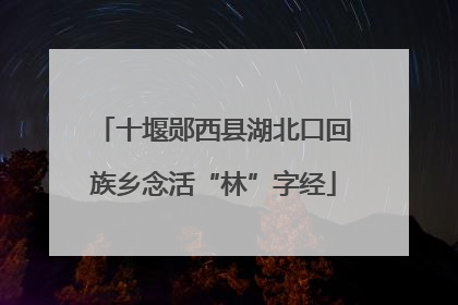 十堰郧西县湖北口回族乡念活“林”字经
