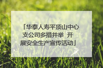 华泰人寿平顶山中心支公司多措并举  开展安全生产宣传活动