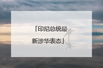 印尼总统最新涉华表态