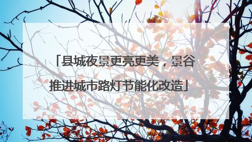 县城夜景更亮更美，景谷推进城市路灯节能化改造