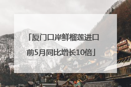 厦门口岸鲜榴莲进口 前5月同比增长10倍