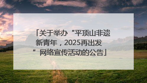 关于举办“平顶山非遗新青年，2025再出发”网络宣传活动的公告