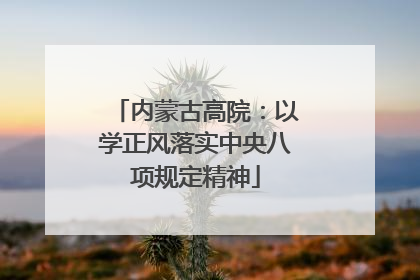 内蒙古高院：以学正风落实中央八项规定精神