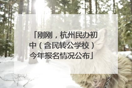 刚刚，杭州民办初中（含民转公学校）今年报名情况公布