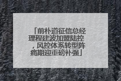 前朴道征信总经理程建波加盟陆控，风控体系转型阵痛期迎重磅补强