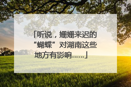 听说，姗姗来迟的“蝴蝶”对湖南这些地方有影响……