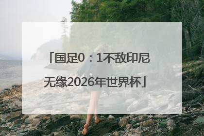 国足0：1不敌印尼 无缘2026年世界杯