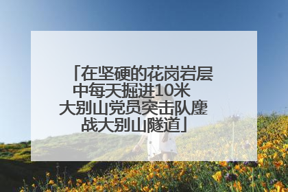 在坚硬的花岗岩层中每天掘进10米 大别山党员突击队鏖战大别山隧道