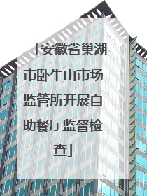 安徽省巢湖市卧牛山市场监管所开展自助餐厅监督检查