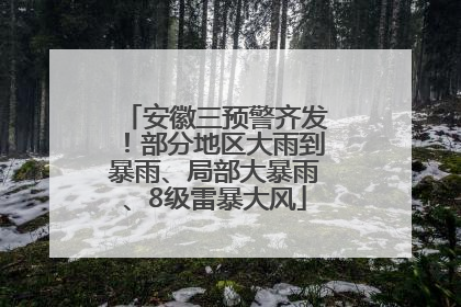 安徽三预警齐发！部分地区大雨到暴雨、局部大暴雨、8级雷暴大风